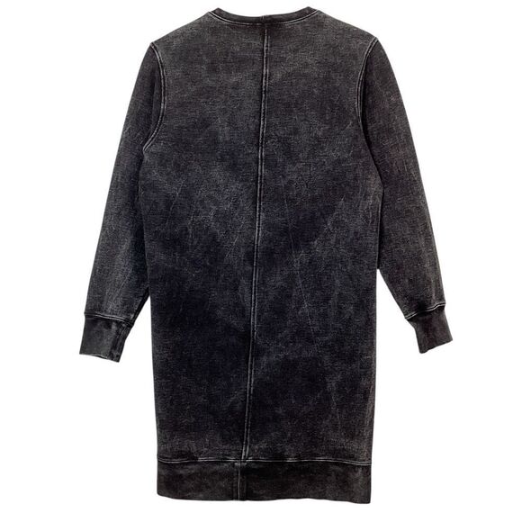 Helmut Lang Acid Wash Sweatshirt Dress – Size S – Gray Grunge / Faded Black Y2K - Picture 6 of 9